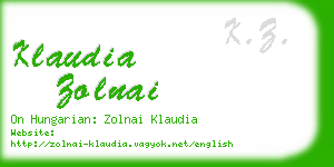 klaudia zolnai business card